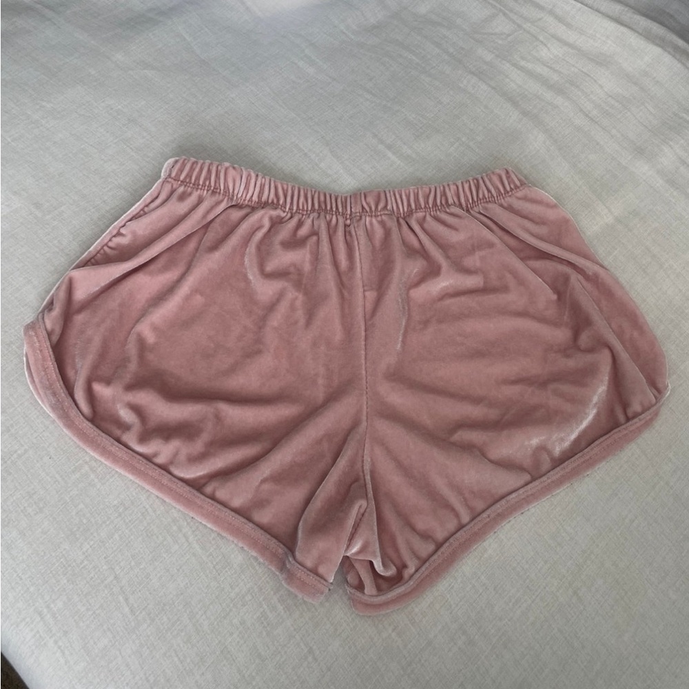 Pink Velvet Shorts